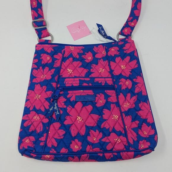 Vera Bradley Hipster Bag in Art Poppies Blue and Pink - Picture 9 of 11